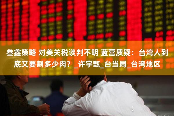 叁鑫策略 对美关税谈判不明 蓝营质疑：台湾人到底又要割多少肉？_许宇甄_台当局_台湾地区
